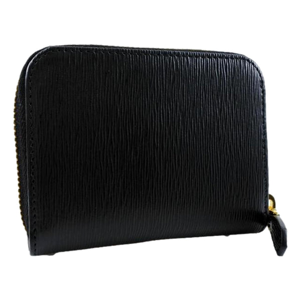 Prada Black Vitello Move Leather Gold Zip Coin Purse Wallet in Black, authentic new wallet, image 2