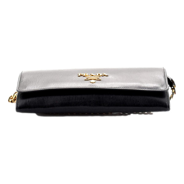 Prada Black Vitello Move Leather Chain Crossbody Wallet Clutch in Black, authentic new handbag, image 3