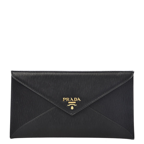 Prada Black Vitello Move Leather Long Envelope Wallet in Black, authentic new wallet, image 1