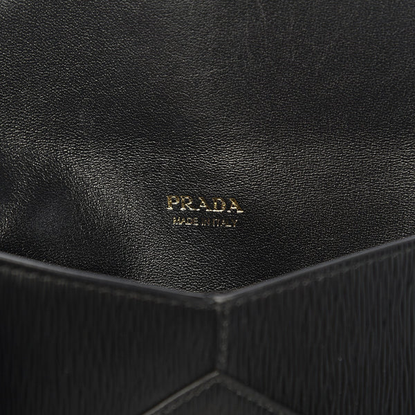 Prada Black Vitello Move Leather Long Envelope Wallet in Black, authentic new wallet, image 4