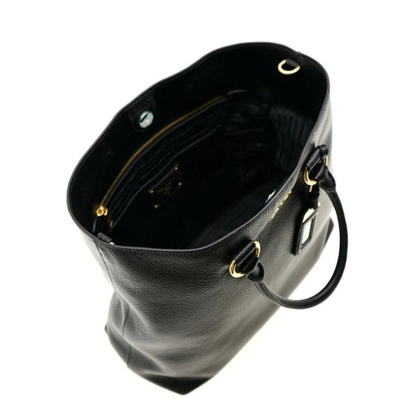 Prada Black Vitello Phenix Leather Shopping Tote Bag in Black, authentic new handbag, image 9