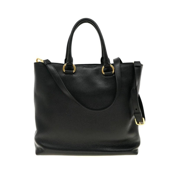 Prada Black Vitello Phenix Leather Shopping Tote Bag in Black, authentic new handbag, image 5