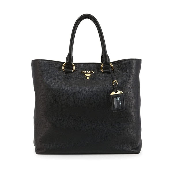 Prada Black Vitello Phenix Leather Shopping Tote Bag in Black, authentic new handbag, image 3