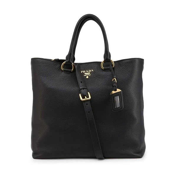 Prada Black Vitello Phenix Leather Shopping Tote Bag in Black, authentic new handbag, image 1