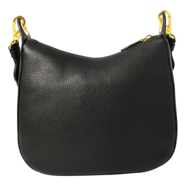 Prada Black Vitello Phenix Leather Web Stripe Strap Crossbody in Black, authentic new handbag, image 2