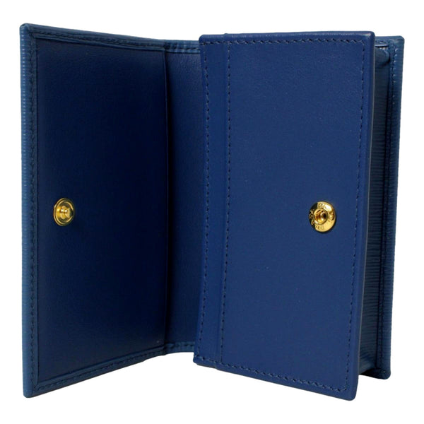 Prada Blue Vitello Move Leather Triangle Logo Card Case Wallet in Cobalto Blue, authentic new wallet, image 2