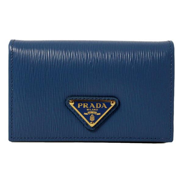 Prada Blue Vitello Move Leather Triangle Logo Card Case Wallet in Cobalto Blue, authentic new wallet, image 1