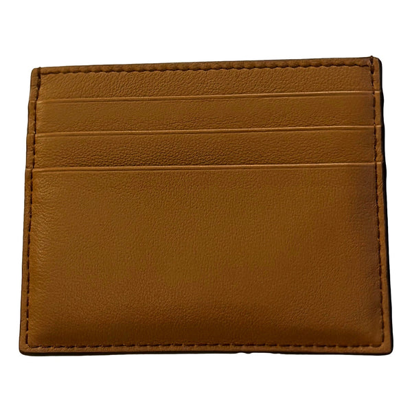 Prada Caramel Soft Grain Leather Gold Embossed Logo Card Holder Wallet in Caramel, authentic new wallet, image 3