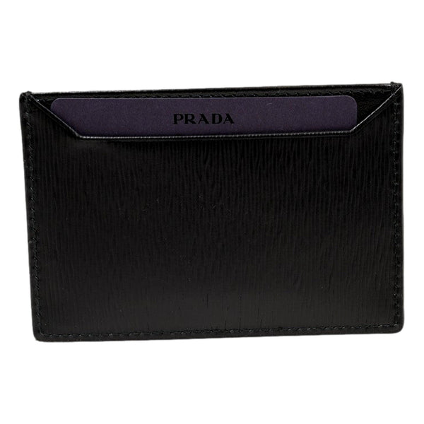 Prada Black Vitello Move Leather Gold Logo Card Holder Wallet in Black, authentic new wallet, image 4