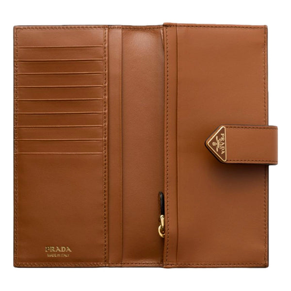 Prada City Smooth Calfskin Long Wallet in Cognac Brown in Cognac Brown, authentic new wallet, image 4