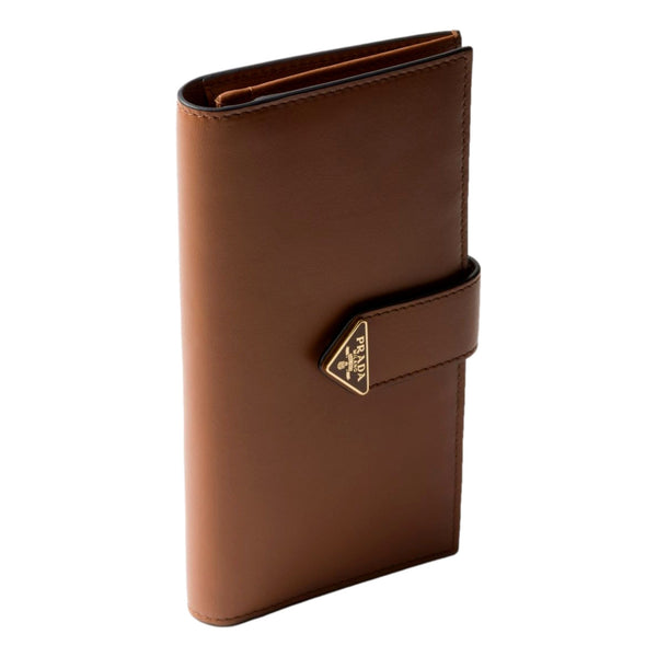 Prada City Smooth Calfskin Long Wallet in Cognac Brown in Cognac Brown, authentic new wallet, image 2