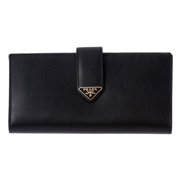 Prada City Smooth Calfskin Long Wallet in Nero Black in Black, authentic new wallet, image 1