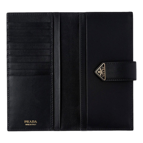 Prada City Smooth Calfskin Long Wallet in Nero Black in Black, authentic new wallet, image 4