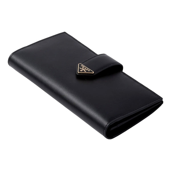 Prada City Smooth Calfskin Long Wallet in Nero Black in Black, authentic new wallet, image 2