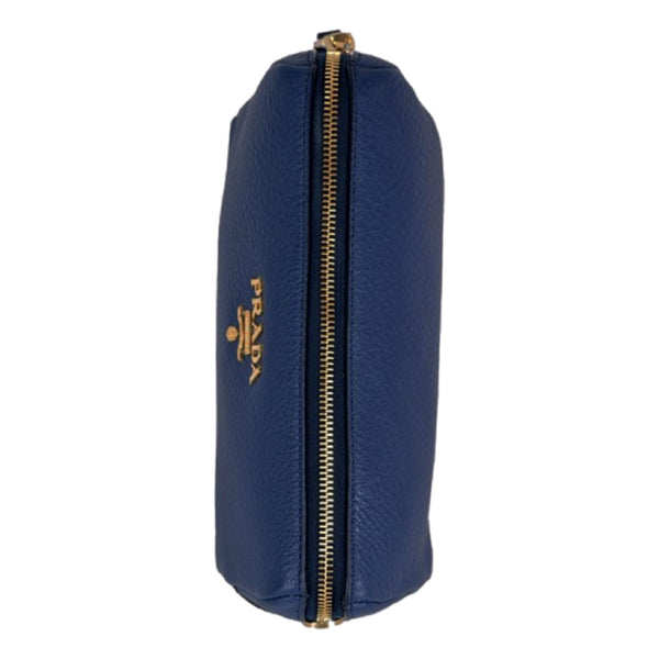 Prada Contenitore Baltico Navy Blue Vitello Daino Vanity Case in Baltico Navy Blue, authentic new handbag, image 3