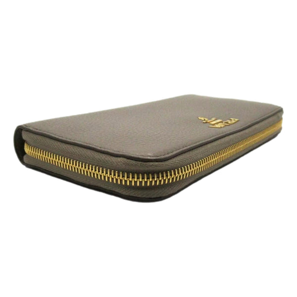 Prada Continental Zip-Around Wallet Saffiano Leather Argilla Grey in Grey, authentic new wallet, image 1