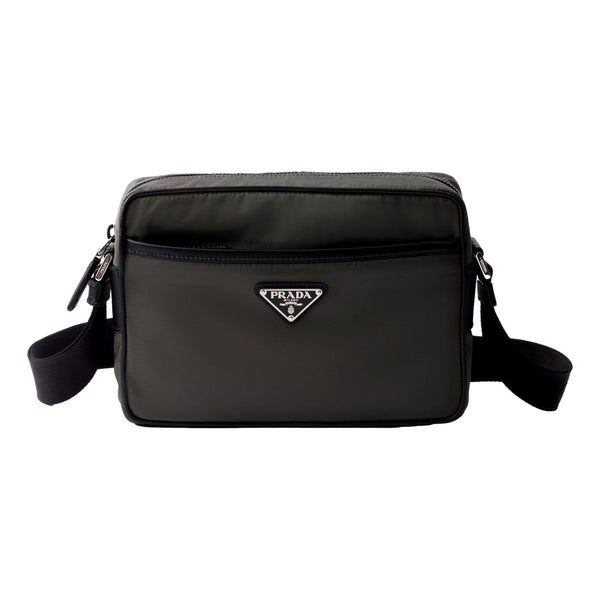 Prada Re-Nylon Saffiano Leather Camera Crossbody Zip Bag in Green in Green, authentic new handbag, image 1