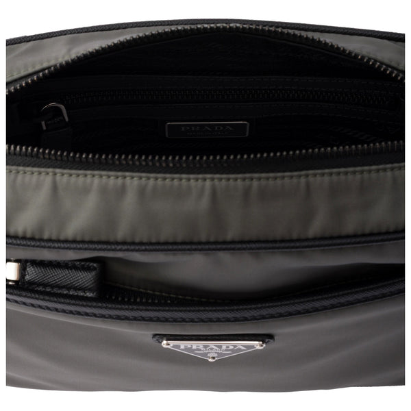 Prada Re-Nylon Saffiano Leather Camera Crossbody Zip Bag in Green in Green, authentic new handbag, image 4