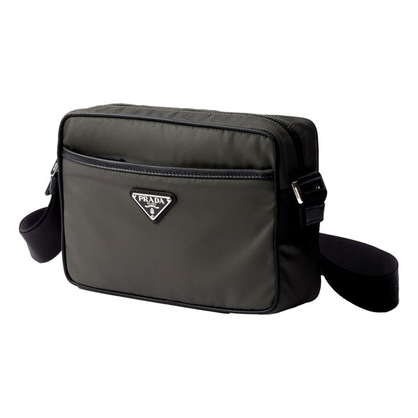 Prada Re-Nylon Saffiano Leather Camera Crossbody Zip Bag in Green in Green, authentic new handbag, image 2