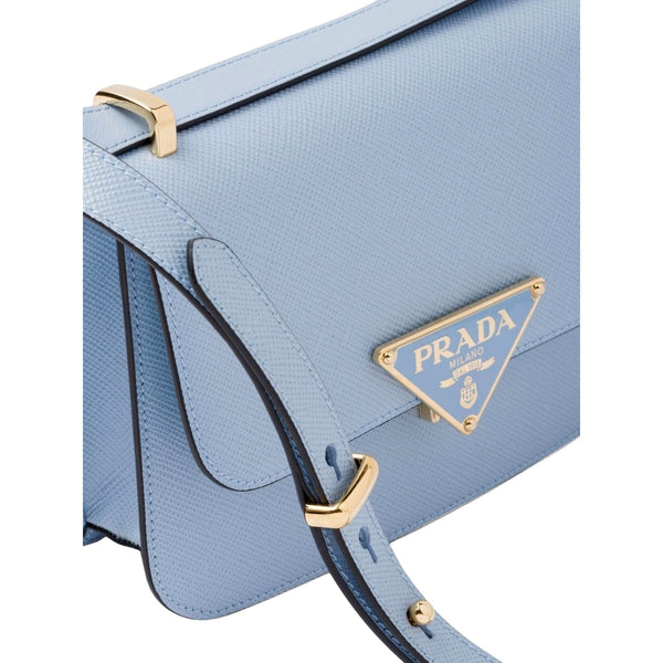Prada Embleme Triangle Logo Saffiano Leather Crossbody Bag Celeste Blue in Celeste Blue, authentic new handbag, image 3