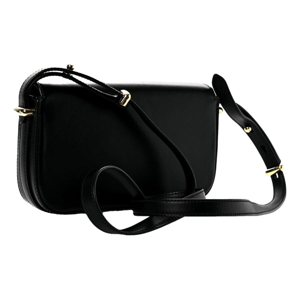 Prada Embleme Triangle Logo Soft Calfskin Crossbody Bag Black in Black, authentic new handbag, image 2