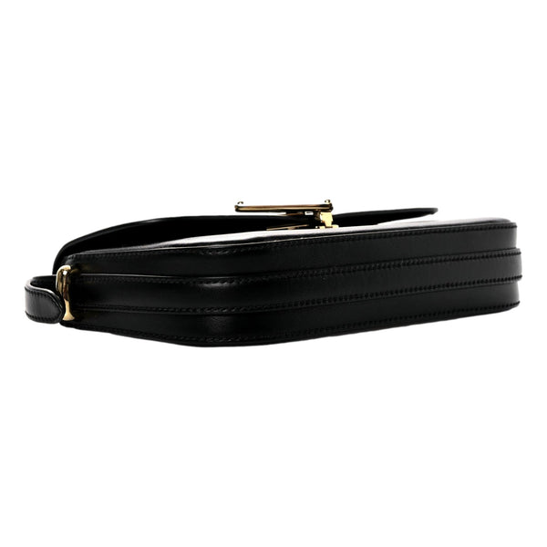 Prada Embleme Triangle Logo Soft Calfskin Crossbody Bag Black in Black, authentic new handbag, image 3