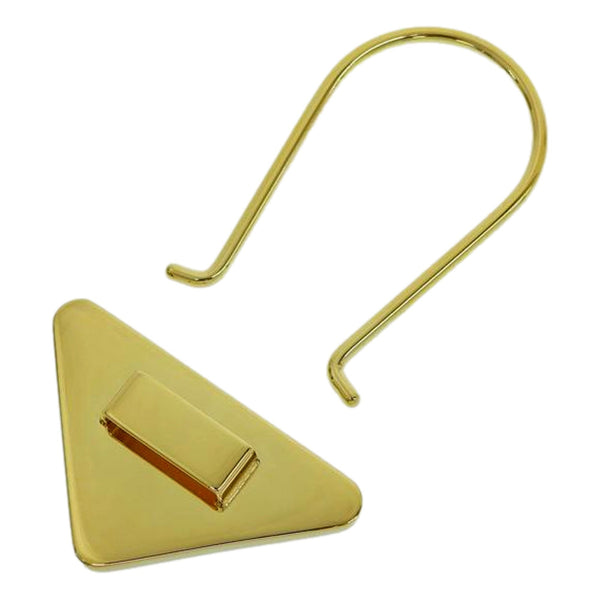 Prada Enameled Metal Logo Pin Key Ring Black and Gold Purse Charm in Black and Gold, authentic new keychain, image 6