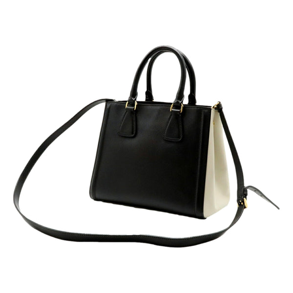 Prada Galleria Nero Black Ivory Saffiano Leather 2-Way Bag – back view