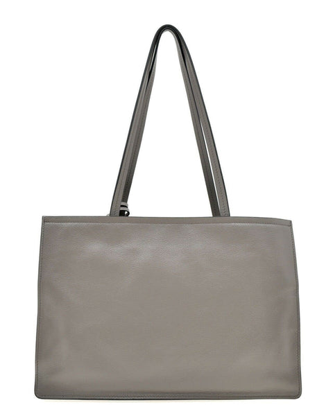 Prada Argilla Grey Glace Calf Leather Shopping Tote Bag in Argilla Grey, authentic pre-loved handbag, image 2