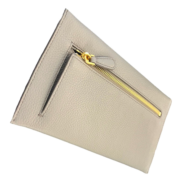 Prada Grey Vitello Grain Leather Long Envelope Wallet in Grey, authentic new wallet, image 5