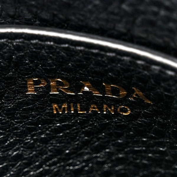 Prada Vitello Phenix Zippered Messenger Hobo Black Leather Shoulder Bag in Black, authentic new handbag, image 5