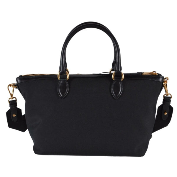 Prada Logo Jacquard Black Canvas Satchel Crossbody Bag Gold Hardware in Black, authentic new handbag, image 3