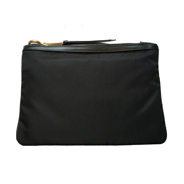 Prada Logo Tessuto Nylon Soft Calf Trim Black Cross Body Bag in Black, authentic new handbag, image 8