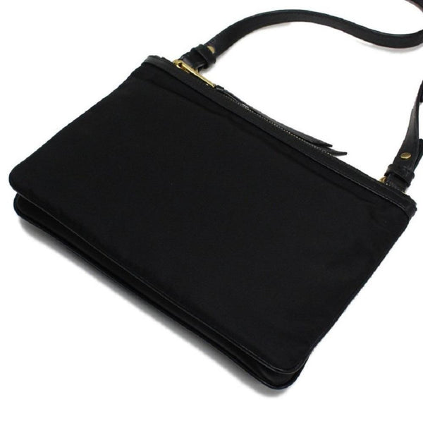 Prada Logo Tessuto Nylon Soft Calf Trim Black Cross Body Bag in Black, authentic new handbag, image 9