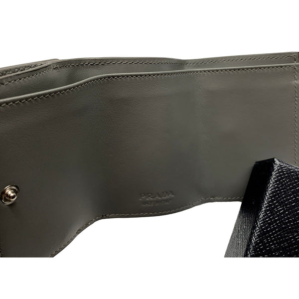 Prada Vitello Daino Leather Marmo Marble Gray Trifold Wallet in Marble Gray, authentic new wallet, image 2