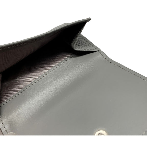 Prada Vitello Daino Leather Marmo Marble Gray Trifold Wallet in Marble Gray, authentic new wallet, image 4