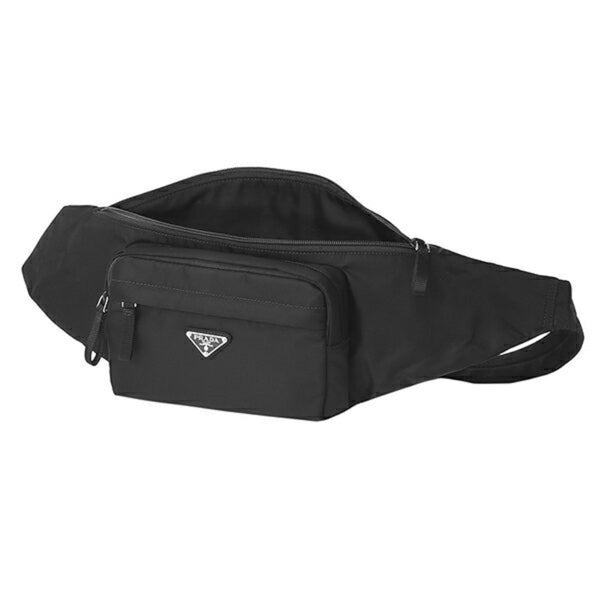 Prada Marsupio Tessuto Nylon Triangle Logo Black Belt Bag in Black, authentic new handbag, image 5