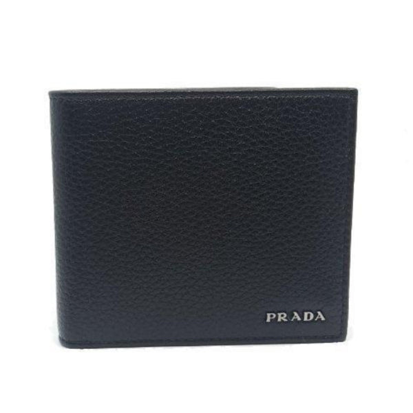Prada Mens Bifold Nero Black Vitello Grain Leather Wallet in Nero Black, authentic new wallet, image 3