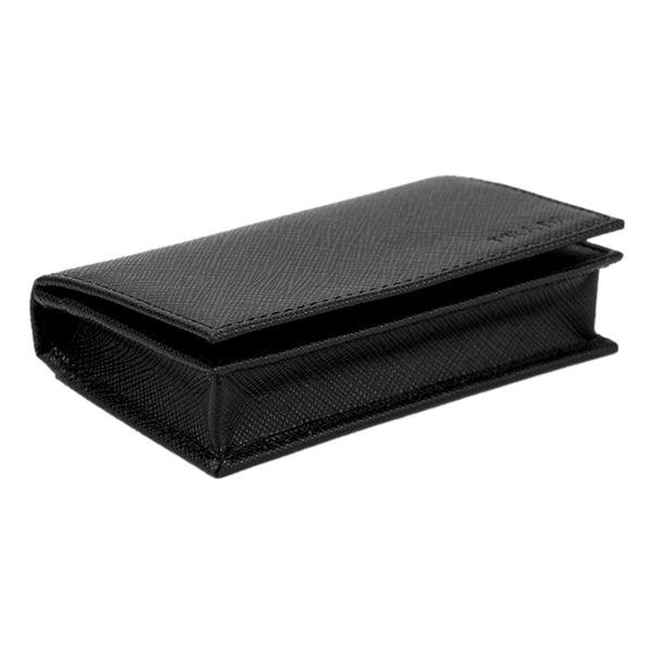Prada Saffiano Black Snap Bifold Card Holder Wallet in Nero Black, authentic new wallet, image 4