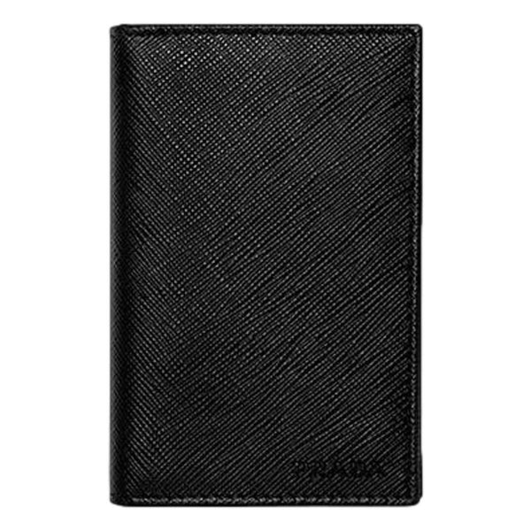 Prada Mens Saffiano Leather Vertical Card Black Holder Bifold Wallet in Black, authentic new wallet, image 7