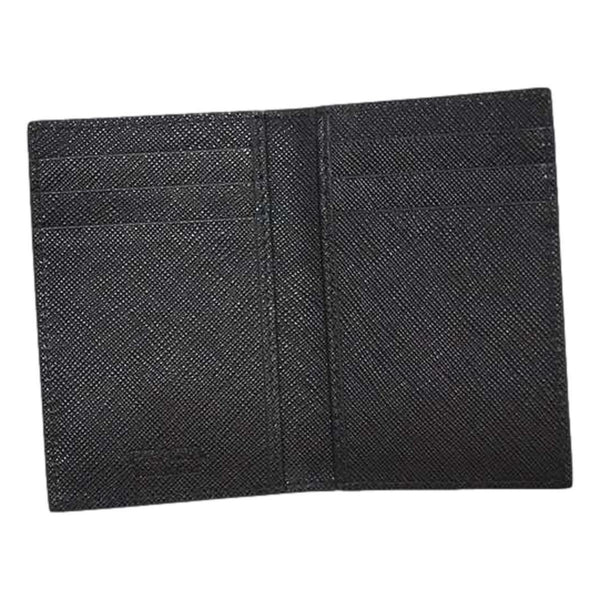 Prada Mens Saffiano Leather Vertical Card Black Holder Bifold Wallet in Black, authentic new wallet, image 4