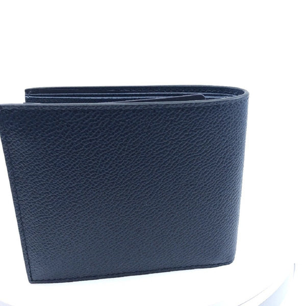 Prada Mens Vitello Micro Grain Navy Blue Leather Triangle Logo Bifold Wallet in Navy Blue, authentic new wallet, image 4