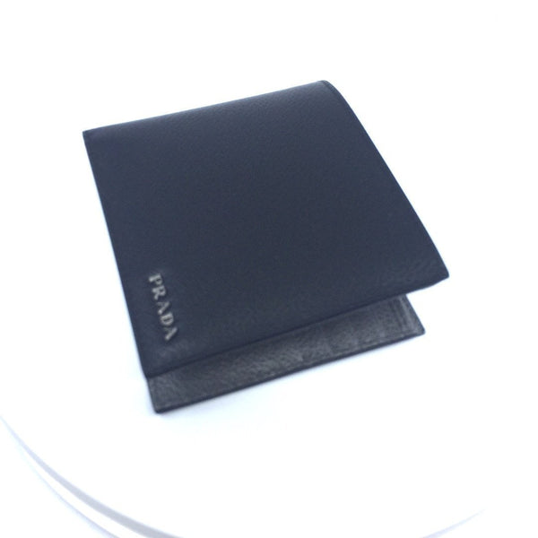 Prada Mens Wallet Black Gray Vitello Micro Grain Leather Bifold in Black, authentic new wallet, image 3