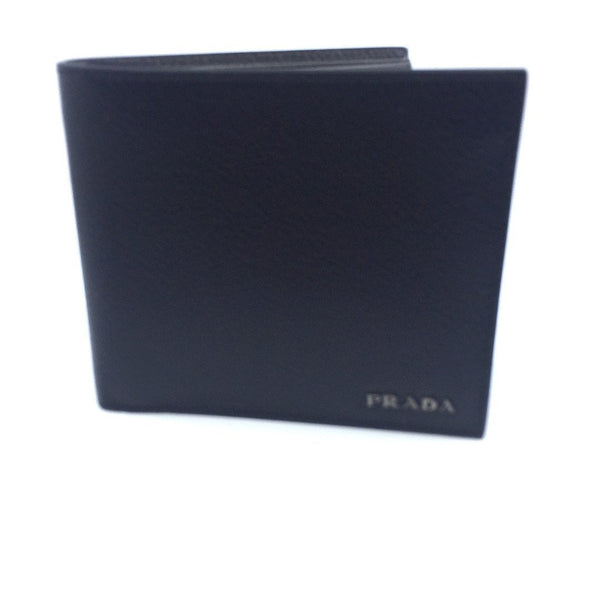 Prada Mens Wallet Black Gray Vitello Micro Grain Leather Bifold in Black, authentic new wallet, image 6