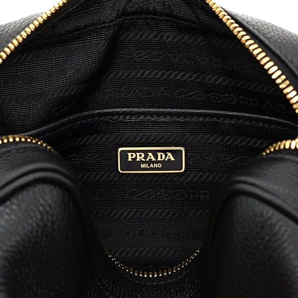 Prada Vitello Phenix Black Leather Crossbody Bag in Black, authentic new handbag, image 5