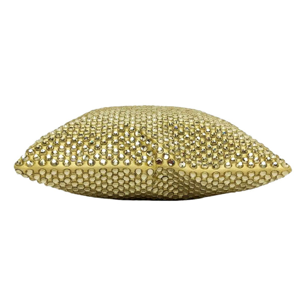 Prada Mini Satin Crystal Embellished Double Handle Crossbody Handbag Yellow in Yellow, authentic new handbag, image 4