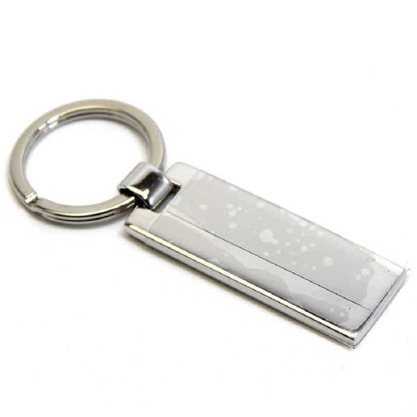 Prada Nero Black Rectangle Enamel Silver Metal Keyring Keychain Charm — photo 2