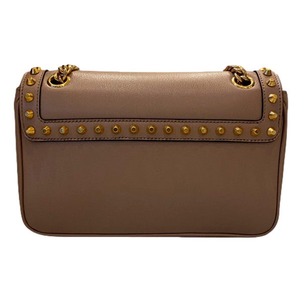 Prada Pattina Glace Calf Leather Cammeo Beige Gold Studded Bag in Cammeo Beige, authentic new handbag, image 4