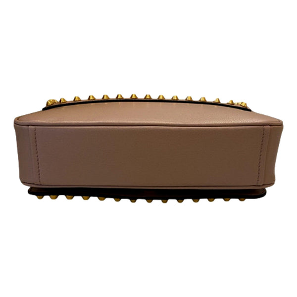 Prada Pattina Glace Calf Leather Cammeo Beige Gold Studded Bag in Cammeo Beige, authentic new handbag, image 5