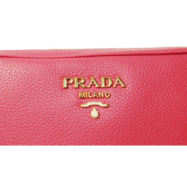 Prada Peonia Pink Vitello Phenix Leather Double Zip Crossbody in Peonia Pink, authentic new handbag, image 8